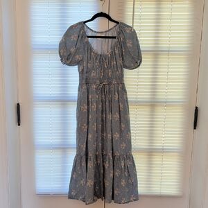 Christy Dawn Blue Floral Midi Dress